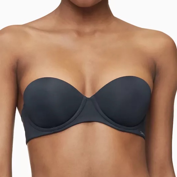 NWOT Calvin Klein Strapless Push Up Bra Detachable Straps Size 34A Black - Picture 3 of 14